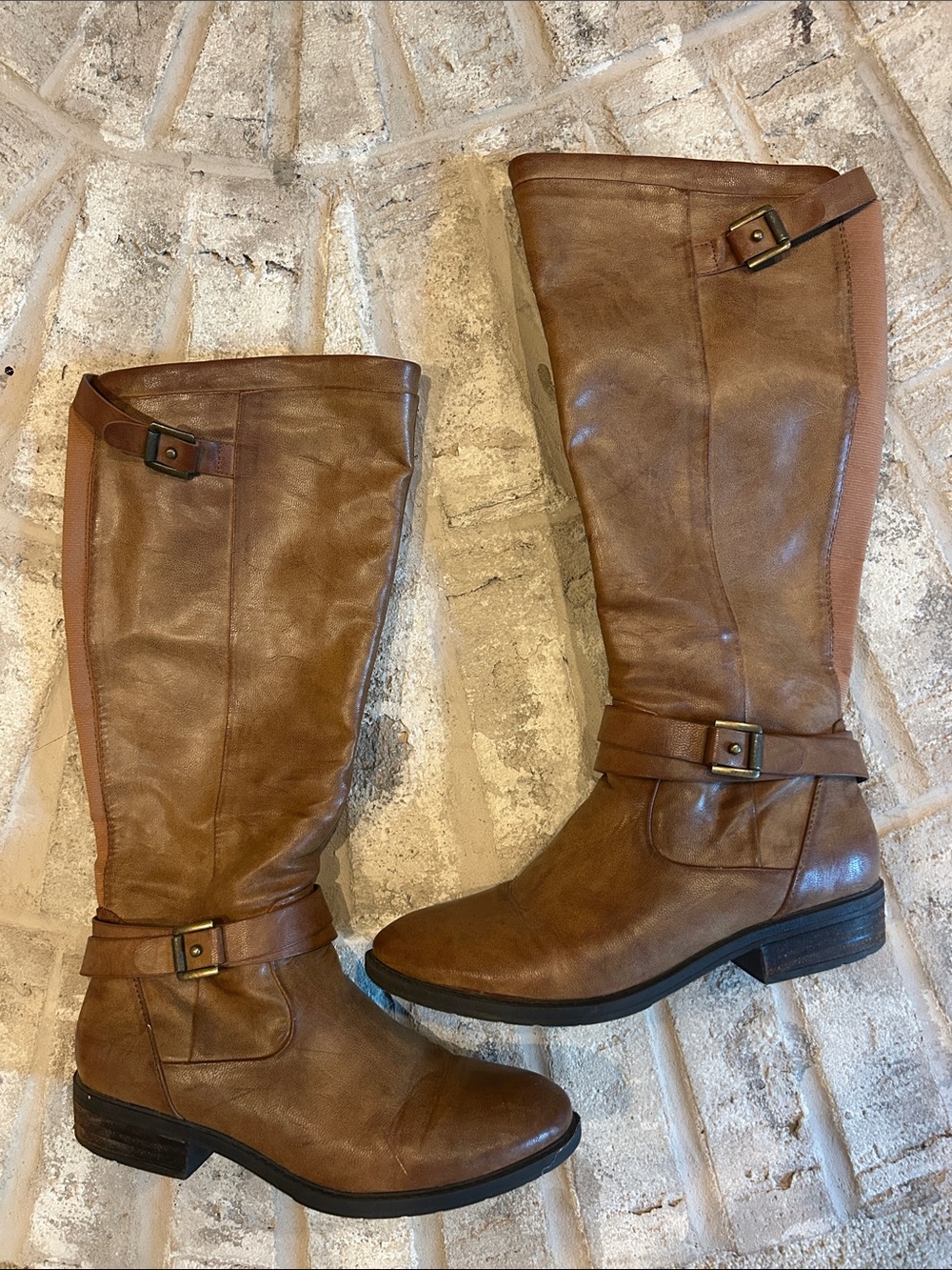 Women's Brown Boots with Buckle Detail